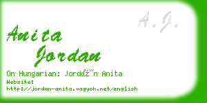 anita jordan business card